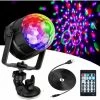 LITZEE Boule à Facettes LED à 15 Lumières Disco Effet De Lumière 360° RVB Rotatif Feux De Fête Disco Ball Avec Câble USB Pour Noël, Enfants Anniversaire