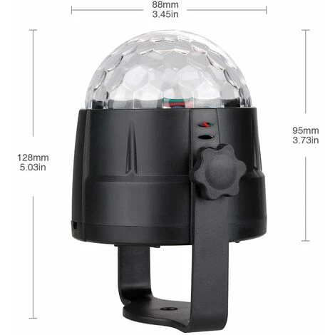LITZEE Boule à Facettes LED à 15 Lumières Disco Effet De Lumière 360° RVB Rotatif Feux De Fête Disco Ball Avec Câble USB Pour Noël, Enfants Anniversaire 2 LITZEE Boule à Facettes LED à 15 Lumières Disco Effet De Lumière 360° RVB Rotatif Feux De Fête Disco Ball Avec Câble USB Pour Noël, Enfants Anniversaire – Image 2