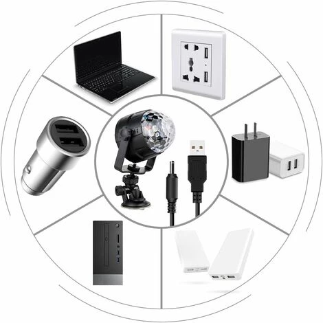 LITZEE Boule à Facettes LED à 15 Lumières Disco Effet De Lumière 360° RVB Rotatif Feux De Fête Disco Ball Avec Câble USB Pour Noël, Enfants Anniversaire 3 LITZEE Boule à Facettes LED à 15 Lumières Disco Effet De Lumière 360° RVB Rotatif Feux De Fête Disco Ball Avec Câble USB Pour Noël, Enfants Anniversaire – Image 3