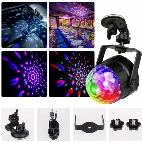 LITZEE Boule à Facettes LED à 15 Lumières Disco Effet De Lumière 360° RVB Rotatif Feux De Fête Disco Ball Avec Câble USB Pour Noël, Enfants Anniversaire 4 LITZEE Boule à Facettes LED à 15 Lumières Disco Effet De Lumière 360° RVB Rotatif Feux De Fête Disco Ball Avec Câble USB Pour Noël, Enfants Anniversaire – Image 4
