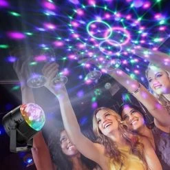 LITZEE Boule à Facettes LED à 15 Lumières Disco Effet De Lumière 360° RVB Rotatif Feux De Fête Disco Ball Avec Câble USB Pour Noël, Enfants Anniversaire 9 LITZEE Boule à Facettes LED à 15 Lumières Disco Effet De Lumière 360° RVB Rotatif Feux De Fête Disco Ball Avec Câble USB Pour Noël, Enfants Anniversaire -Lampe Soldes Boutique 26310689 5