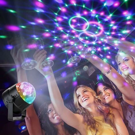 LITZEE Boule à Facettes LED à 15 Lumières Disco Effet De Lumière 360° RVB Rotatif Feux De Fête Disco Ball Avec Câble USB Pour Noël, Enfants Anniversaire 5 LITZEE Boule à Facettes LED à 15 Lumières Disco Effet De Lumière 360° RVB Rotatif Feux De Fête Disco Ball Avec Câble USB Pour Noël, Enfants Anniversaire – Image 5