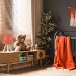 Relaxdays Lampe De Chevet Enfants, Veilleuse Pour Garçons Et Filles, E14, étoiles, HD 39x25 Cm, Rouge -Lampe Soldes Boutique 26751676 3