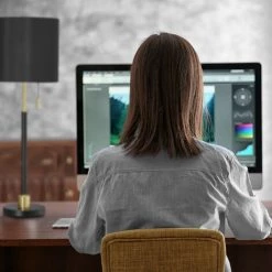 Relaxdays Lampe De Table Avec Interrupteur à Tirette, élégant Abat-jour De Nuit; Douille E27, HxD 69 X 24 Cm; Noir /doré -Lampe Soldes Boutique 26751689 4