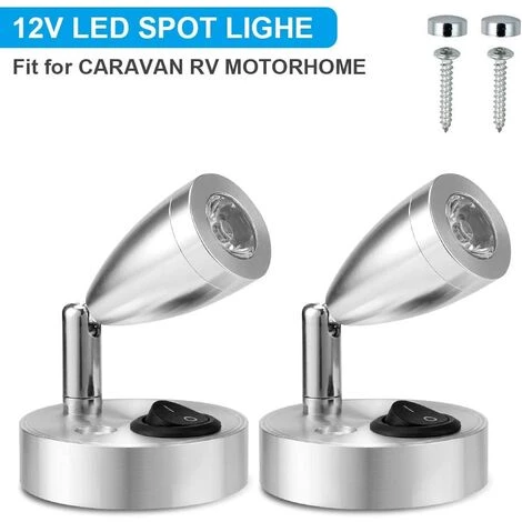 LANGRAY 12V LED Spot Lampe De Lecture Interrupteur Réglable Lumière Chaude Pour Camping Car Van Bateau Led Lumière Intérieure (2 PCS) 1 LANGRAY 12V LED Spot Lampe De Lecture Interrupteur Réglable Lumière Chaude Pour Camping Car Van Bateau Led Lumière Intérieure (2 PCS)