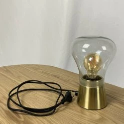 MEUBLETMOI Lampe Tactile à Poser En Laiton Brossé Doré Et Verre - TOUCH 6159 - Doré -Lampe Soldes Boutique 26864079 5