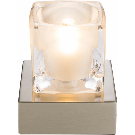 ETC-SHOP Lampe De Chevet Touch Lamp Lampe De Chevet Claire Moderne, Métal Argenté Verre Satiné, 1x LED 3W 210Lm 3000K, HxLxP 10,5x9x9 Cm 4 ETC-SHOP Lampe De Chevet Touch Lamp Lampe De Chevet Claire Moderne, Métal Argenté Verre Satiné, 1x LED 3W 210Lm 3000K, HxLxP 10,5x9x9 Cm – Image 4