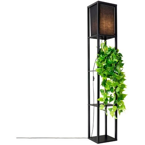 QAZQA Stojan - Lampadaire Moderne - 1 Lumière - H 159 Cm - Noir - Moderne - Éclairage Intérieur - Salon I Chambre I Cuisine I Salle à Manger - Noir 1 QAZQA Stojan - Lampadaire Moderne - 1 Lumière - H 159 Cm - Noir - Moderne - Éclairage Intérieur - Salon I Chambre I Cuisine I Salle à Manger - Noir