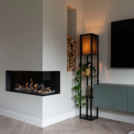 QAZQA Stojan - Lampadaire Moderne - 1 Lumière - H 159 Cm - Noir - Moderne - Éclairage Intérieur - Salon I Chambre I Cuisine I Salle à Manger - Noir 2 QAZQA Stojan - Lampadaire Moderne - 1 Lumière - H 159 Cm - Noir - Moderne - Éclairage Intérieur - Salon I Chambre I Cuisine I Salle à Manger - Noir – Image 2