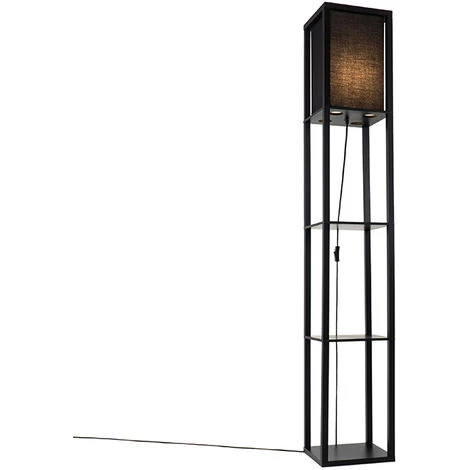 QAZQA Stojan - Lampadaire Moderne - 1 Lumière - H 159 Cm - Noir - Moderne - Éclairage Intérieur - Salon I Chambre I Cuisine I Salle à Manger - Noir 3 QAZQA Stojan - Lampadaire Moderne - 1 Lumière - H 159 Cm - Noir - Moderne - Éclairage Intérieur - Salon I Chambre I Cuisine I Salle à Manger - Noir – Image 3