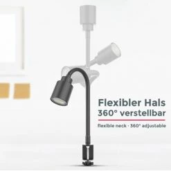 B.K.LICHT Lampe De Lecture LED Pivotante Bras Flexible Lampe à Pince Pour Bureau Chevet Noir Avec Ampoule LED GU10 5W 3000K 7 B.K.LICHT Lampe De Lecture LED Pivotante Bras Flexible Lampe à Pince Pour Bureau Chevet Noir Avec Ampoule LED GU10 5W 3000K -Lampe Soldes Boutique 27245492 3