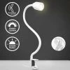 B.K.Licht Lampe De Lecture LED, Pivotante & Inclinable Avec Bras Flexible, Avec Ampoule LED GU10 5W, 3000K, Lampe à Pince Pour Bureau & Chevet, Blanche