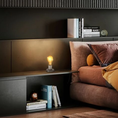 B.K.LICHT Lampe De Chevet Rétro Lampe De Table Métal Nickel Mat Douille E27 Câble Avec Interrupteur Lampe à Poser Vintage Ø10cm 2 B.K.LICHT Lampe De Chevet Rétro Lampe De Table Métal Nickel Mat Douille E27 Câble Avec Interrupteur Lampe à Poser Vintage Ø10cm – Image 2