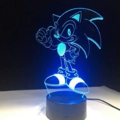 LONGZIMING Sonic The Hedgehog Lampe De Table 3D LED Lampe De Lecture De Nuit Cadeau Pour Enfants USB DE