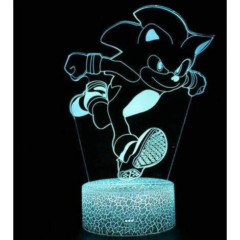 DEVENIRRICHE Sonic The Hedgehog Lampe De Table 3D LED Lampe De Lecture De Nuit Cadeau Pour Enfants USB DE 2 DEVENIRRICHE Sonic The Hedgehog Lampe De Table 3D LED Lampe De Lecture De Nuit Cadeau Pour Enfants USB DE – Image 2