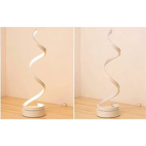 STOEX Lampe De Table Spirale LED , Incurvée Lampe De Bureau LED, 12W Lumière Blanc Chaud, Creative Acrylique LED Lampe De Modélisation Parfaite Pour Chambre à Coucher Salon (blanc) 2 STOEX Lampe De Table Spirale LED , Incurvée Lampe De Bureau LED, 12W Lumière Blanc Chaud, Creative Acrylique LED Lampe De Modélisation Parfaite Pour Chambre à Coucher Salon (blanc) – Image 2