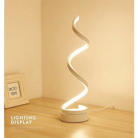 STOEX Lampe De Table Spirale LED , Incurvée Lampe De Bureau LED, 12W Lumière Blanc Chaud, Creative Acrylique LED Lampe De Modélisation Parfaite Pour Chambre à Coucher Salon (blanc) 3 STOEX Lampe De Table Spirale LED , Incurvée Lampe De Bureau LED, 12W Lumière Blanc Chaud, Creative Acrylique LED Lampe De Modélisation Parfaite Pour Chambre à Coucher Salon (blanc) – Image 3
