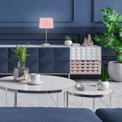 Relaxdays Lampe De Table Avec Abat-jour, Pied Chromé, Douille 14, Salon Et Chambre à Coucher, Veilleuse De Nuit, Violet. -Lampe Soldes Boutique 28014767 3