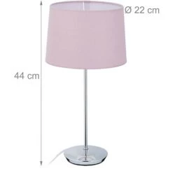 Relaxdays Lampe De Table Avec Abat-jour, Pied Chromé, Douille 14, Salon Et Chambre à Coucher, Veilleuse De Nuit, Violet. -Lampe Soldes Boutique 28014767 5