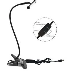 DEVENIRRICHE Lampe De Bureau à LED Avec Pince, Lampe De Table De Dessin à Bras Flexible En Col De Cygne, 3 Modes De Couleur, Peut être Alimentée Par USB, Pour Tête De Lit, établi, Studio, Lecture De Chevet -Lampe Soldes Boutique 28111712 4