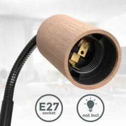 B.K.LICHT Lampe De Lecture Pivotante Avec Interrupteur à Câble I Borne à Vis I E27 I Lampe à Pince à 1 Flamme I Métal - Bois I Noir 8 B.K.LICHT Lampe De Lecture Pivotante Avec Interrupteur à Câble I Borne à Vis I E27 I Lampe à Pince à 1 Flamme I Métal - Bois I Noir -Lampe Soldes Boutique 28271653 4