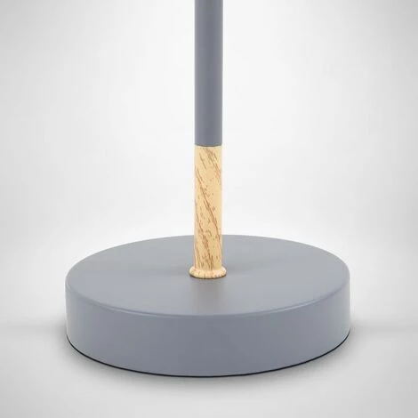 B.K.LICHT Lampe De Table Tissu Gris, Douille E27, Ø 20cm, Interrupteur Câble, Câble De 140cm Lampe De Chevet 5 B.K.LICHT Lampe De Table Tissu Gris, Douille E27, Ø 20cm, Interrupteur Câble, Câble De 140cm Lampe De Chevet – Image 5