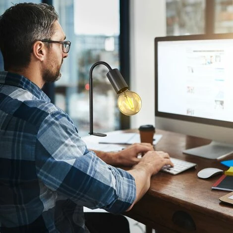 B.K.LICHT Lampe De Lecture Retro Pivotante Avec Interrupteur à Câble I Patte à Vis I E27 I Lampe à Pince Vintage I Métal I Noir 5 B.K.LICHT Lampe De Lecture Retro Pivotante Avec Interrupteur à Câble I Patte à Vis I E27 I Lampe à Pince Vintage I Métal I Noir – Image 5