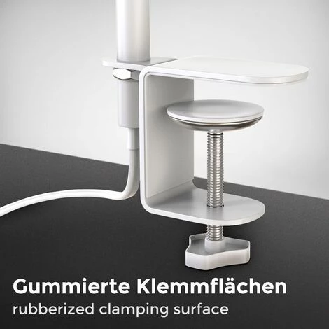 B.K.LICHT Lampe De Lecture Pivotante Retro Industriel Avec Interrupteur à Câble I Patte à Vis I E27 I Lampe à Pince I Métal I Blanc 2 B.K.LICHT Lampe De Lecture Pivotante Retro Industriel Avec Interrupteur à Câble I Patte à Vis I E27 I Lampe à Pince I Métal I Blanc – Image 2