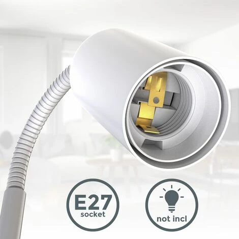 B.K.LICHT Lampe De Lecture Pivotante Retro Industriel Avec Interrupteur à Câble I Patte à Vis I E27 I Lampe à Pince I Métal I Blanc 4 B.K.LICHT Lampe De Lecture Pivotante Retro Industriel Avec Interrupteur à Câble I Patte à Vis I E27 I Lampe à Pince I Métal I Blanc – Image 4