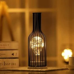 BRIDAY 1 Lampe De Table Vintage En Métal à Piles Avec Ampoule LED Pour Mariage, Fête, Patio, événements Pour Intérieur Et Extérieur (C) -Lampe Soldes Boutique 28492171 4