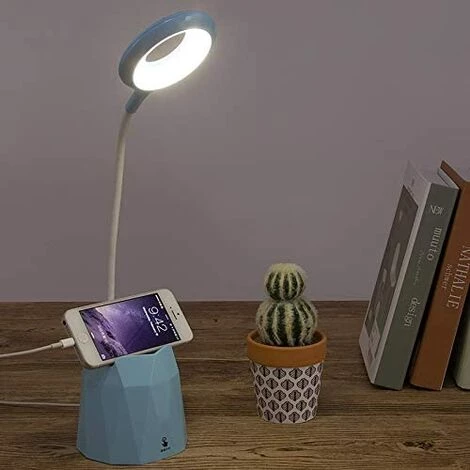 BRIDAY Lampe De Bureau, Lampe De Bureau Led Dimmable, Lampe De Table Pour Protéger Les Yeux Des Enfants Avec 3 Modes D'éclairage (bleu) 1 BRIDAY Lampe De Bureau, Lampe De Bureau Led Dimmable, Lampe De Table Pour Protéger Les Yeux Des Enfants Avec 3 Modes D'éclairage (bleu)