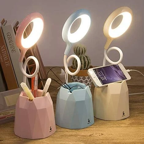 BRIDAY Lampe De Bureau, Lampe De Bureau Led Dimmable, Lampe De Table Pour Protéger Les Yeux Des Enfants Avec 3 Modes D'éclairage (bleu) 5 BRIDAY Lampe De Bureau, Lampe De Bureau Led Dimmable, Lampe De Table Pour Protéger Les Yeux Des Enfants Avec 3 Modes D'éclairage (bleu) – Image 5