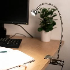 ETC-SHOP Lampe De Table D'écriture LED Salle à Manger Lampe De Lecture à Pince Chrome Spot Flexo Mobile -Lampe Soldes Boutique 28853285 4