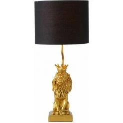ETC-SHOP Lampe De Table Dimmable Lion Textile Côté Veilleuse Lampe GOLD Télécommande Dans Un Ensemble Comprenant Des Lampes LED RVB