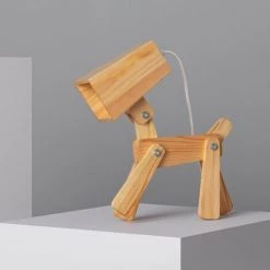 LEDKIA Lampe à Poser Métal Et Bois Kids Coba Doggi Bois - Bois