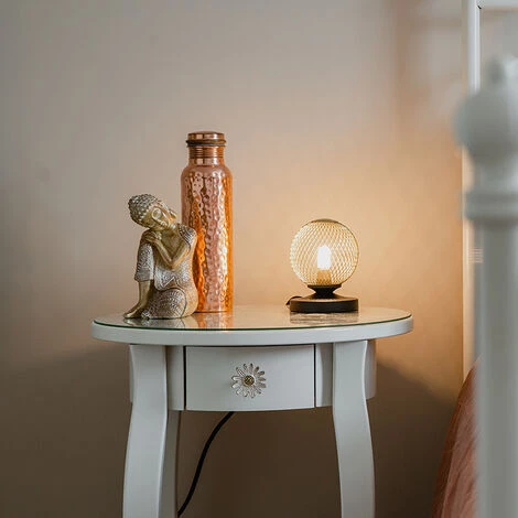 QAZQA Athens - Lampe De Table Rustique - 1 Lumière - Ø 100 Mm - Doré - Rustique - Éclairage Intérieur - Salon I Chambre I Cuisine I Salle à Manger - Doré 2 QAZQA Athens - Lampe De Table Rustique - 1 Lumière - Ø 100 Mm - Doré - Rustique - Éclairage Intérieur - Salon I Chambre I Cuisine I Salle à Manger - Doré – Image 2