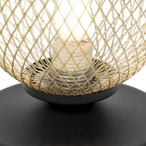 QAZQA Athens - Lampe De Table Rustique - 1 Lumière - Ø 100 Mm - Doré - Rustique - Éclairage Intérieur - Salon I Chambre I Cuisine I Salle à Manger - Doré 3 QAZQA Athens - Lampe De Table Rustique - 1 Lumière - Ø 100 Mm - Doré - Rustique - Éclairage Intérieur - Salon I Chambre I Cuisine I Salle à Manger - Doré – Image 3