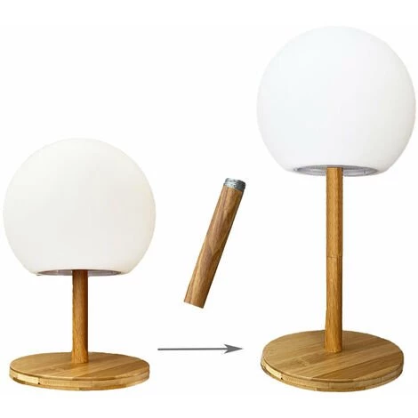 LUMISKY Lampe De Table Sans Fil Pied En Bambou Extensible LED Blanc Chaud/blanc LUNY H28cm 4 LUMISKY Lampe De Table Sans Fil Pied En Bambou Extensible LED Blanc Chaud/blanc LUNY H28cm – Image 4