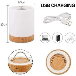 Betterlife Lampe De Chevet LED, Lampe De Table D'atmosphère Dimmable Tactile Pour Salon Chambre -Lampe Soldes Boutique 30105260 4