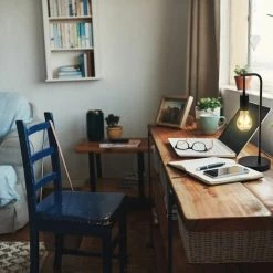 B.K.Licht Lampe De Table Rétro I E27 I Câble Avec Interrupteur I Métal I Noir I Salon I Chambre -Lampe Soldes Boutique 30191563 4