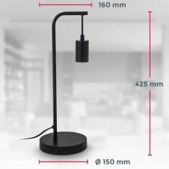 B.K.Licht Lampe De Table Rétro I E27 I Câble Avec Interrupteur I Métal I Noir I Salon I Chambre -Lampe Soldes Boutique 30191563 5