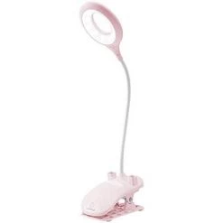 BRIDAY Lampe Clip LED, Lampe De Bureau à Pince Avec Porte-stylo, Lampes De Chevet Et Lampes De Table, Lampe Pour Enfants Eye-Care Avec 3 Couleurs Réglables Pour Lecture, Travail (rose)