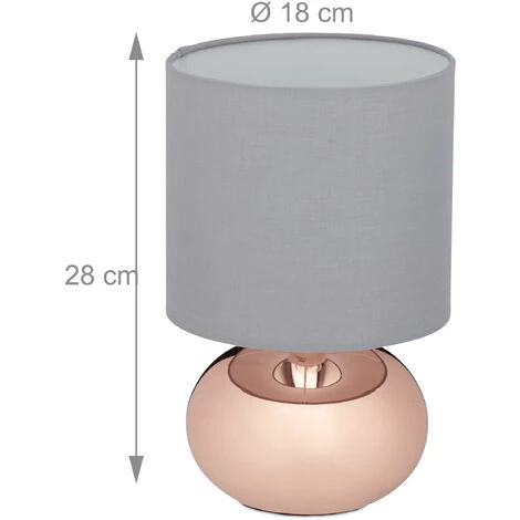 Relaxdays Lampe Chevet Tactile, Réglable, Moderne 3 Niveaux, E14 Veilleuse, Câble 28x18 Cm, Cuivrée 5 Relaxdays Lampe Chevet Tactile, Réglable, Moderne 3 Niveaux, E14 Veilleuse, Câble 28x18 Cm, Cuivrée – Image 5