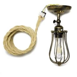 BEARSU 10m Fil électrique Corde, 2 Cœurs Linge De Câble D'éclairage De Corde Vintage Fil De Cuivre Recouvert Rétro Tressé Industriel Corde Pour DIY Pendentif Lampe -Lampe Soldes Boutique 31952730 4