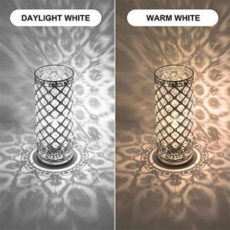 GOECO Lampe De Table En Cristal, Abat-jour Lampe De Chevet, De Mode Créatif Lampe De Table Argent Avec Douille E27 (pas D'ampoule) 2 GOECO Lampe De Table En Cristal, Abat-jour Lampe De Chevet, De Mode Créatif Lampe De Table Argent Avec Douille E27 (pas D'ampoule) – Image 2