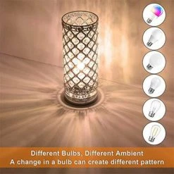 GOECO Lampe De Table En Cristal, Abat-jour Lampe De Chevet, De Mode Créatif Lampe De Table Argent Avec Douille E27 (pas D'ampoule) 7 GOECO Lampe De Table En Cristal, Abat-jour Lampe De Chevet, De Mode Créatif Lampe De Table Argent Avec Douille E27 (pas D'ampoule) -Lampe Soldes Boutique 32644365 3