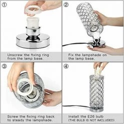 GOECO Lampe De Table En Cristal, Abat-jour Lampe De Chevet, De Mode Créatif Lampe De Table Argent Avec Douille E27 (pas D'ampoule) 8 GOECO Lampe De Table En Cristal, Abat-jour Lampe De Chevet, De Mode Créatif Lampe De Table Argent Avec Douille E27 (pas D'ampoule) -Lampe Soldes Boutique 32644365 4