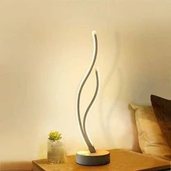 Goeco LED Lampe De Bureau, Lampe De Table Incurvée Moderne 20W, Lampe De Chevet De Lecture De Nuit 3000K Pour Chambre à Coucher
