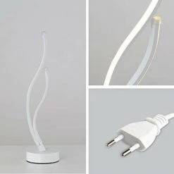 Goeco LED Lampe De Bureau, Lampe De Table Incurvée Moderne 20W, Lampe De Chevet De Lecture De Nuit 3000K Pour Chambre à Coucher -Lampe Soldes Boutique 32827095 3