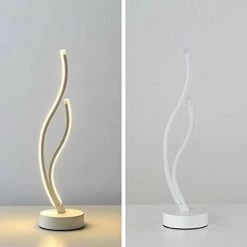 Goeco LED Lampe De Bureau, Lampe De Table Incurvée Moderne 20W, Lampe De Chevet De Lecture De Nuit 3000K Pour Chambre à Coucher -Lampe Soldes Boutique 32827095 4